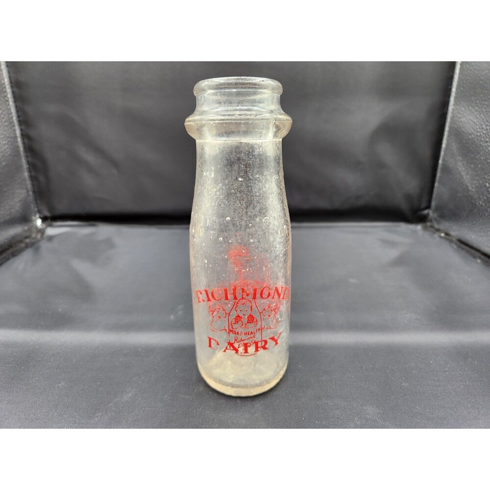 Vintage Richmond Dairy Half Pint Bottle ~ “Milk For Health”  ~ Richmond Virginia